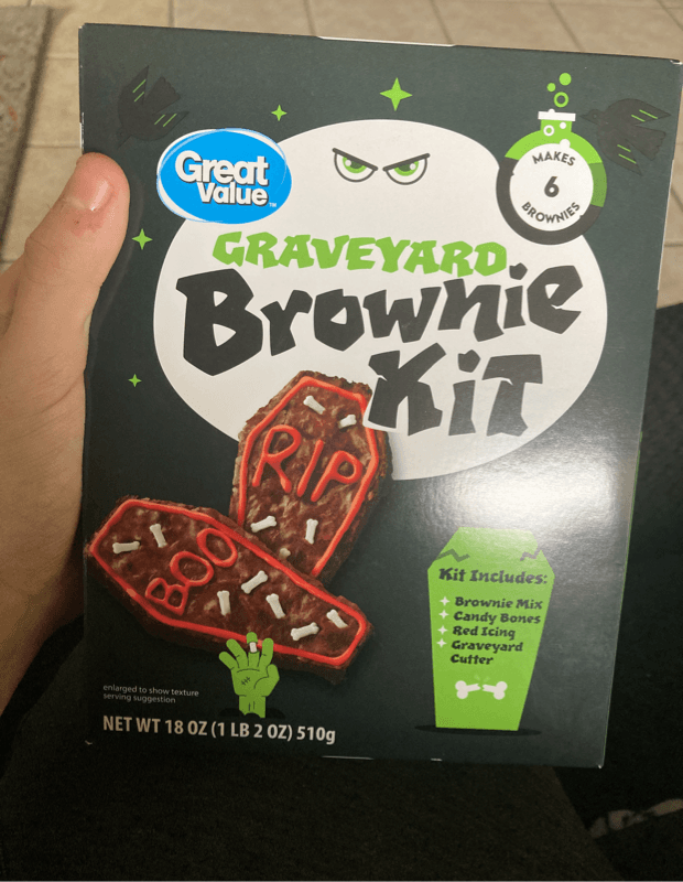 Great Value Graveyard Brownie Kit