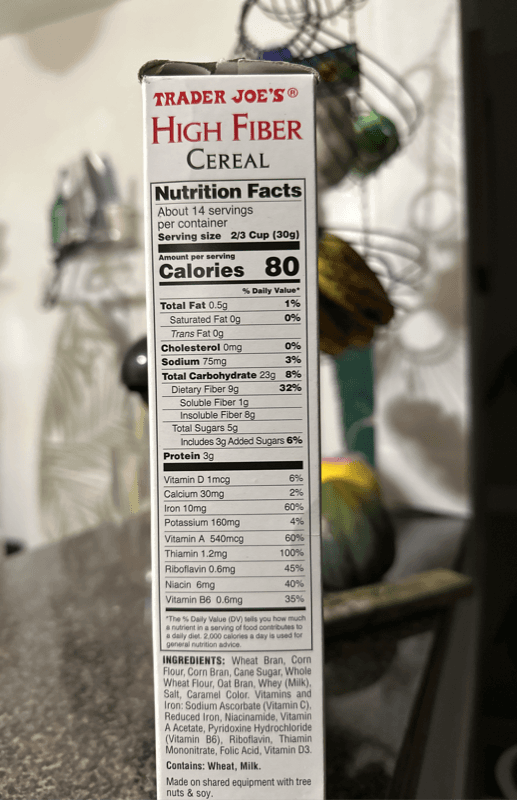 Trader Joe'S High Fiber Cereal
