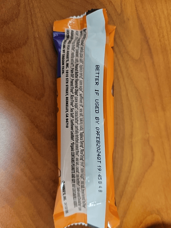 Annie'S Peanut Butter Chocolate Chip Organic Chewy Granola Bar