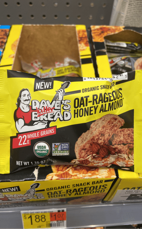 Dave'S Killer Bread Oat-Rageous Honey Almond Organic Snack Bar