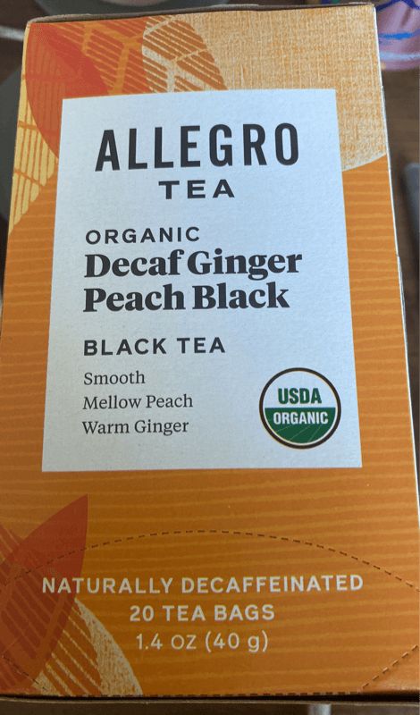 Allegro Tea Organic Decaf Ginger Peach Black Tea