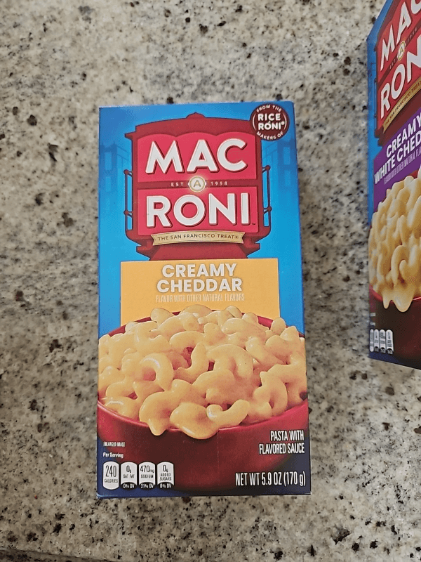 Mac A Roni Pasta With Flavored Sauce, Creamy Cheddar