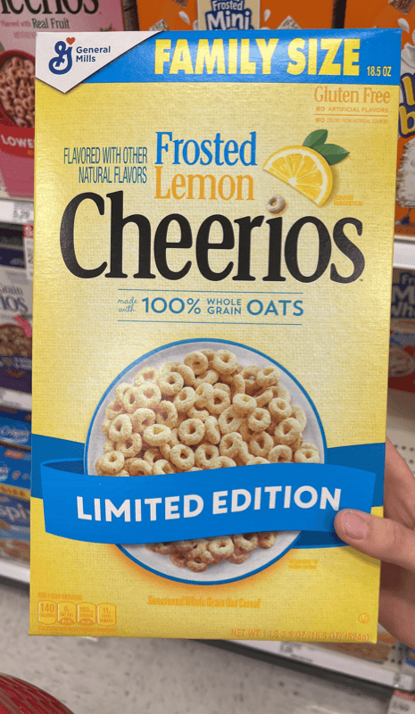 General Mills Cheerios Frosted Lemon Sweetened Whole Grain Oat Cereal Limited Edition