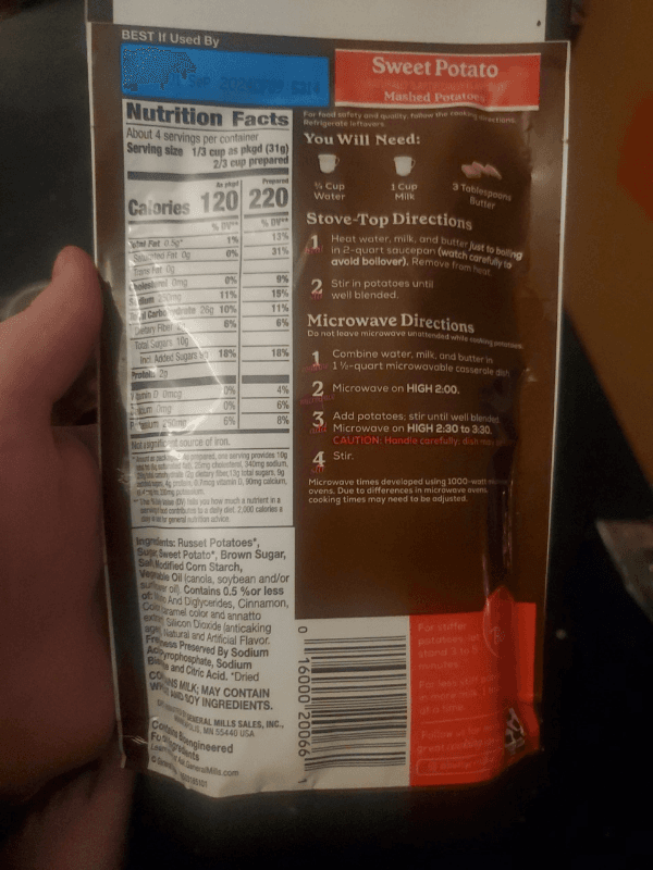 Betty Crocker Sweet Potato Mashed Potatoes