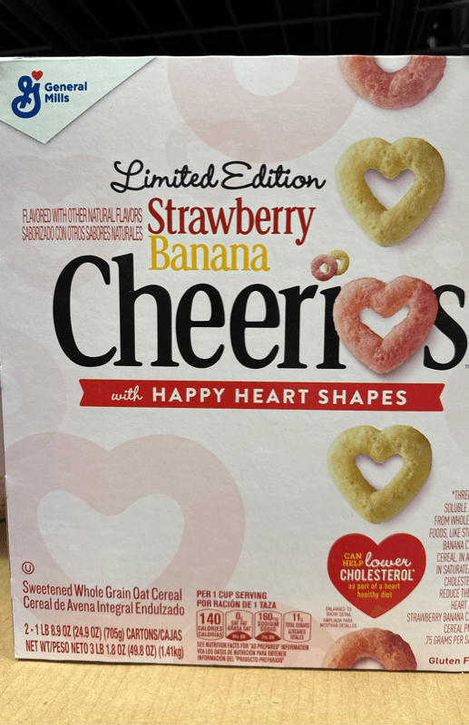 General Mills Limited Edition Cheerios With Happy Heart Shapes Sweetened Whole Grain Oat Cereal Strawberry Banana Flavor B Cartons
