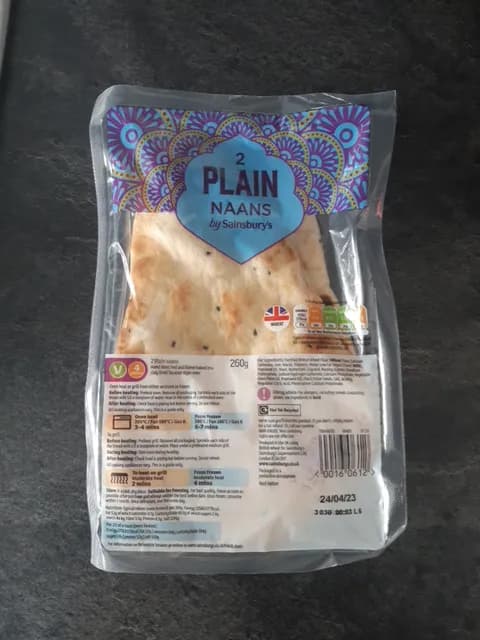 Sainsbury'S 2 Plain Naans