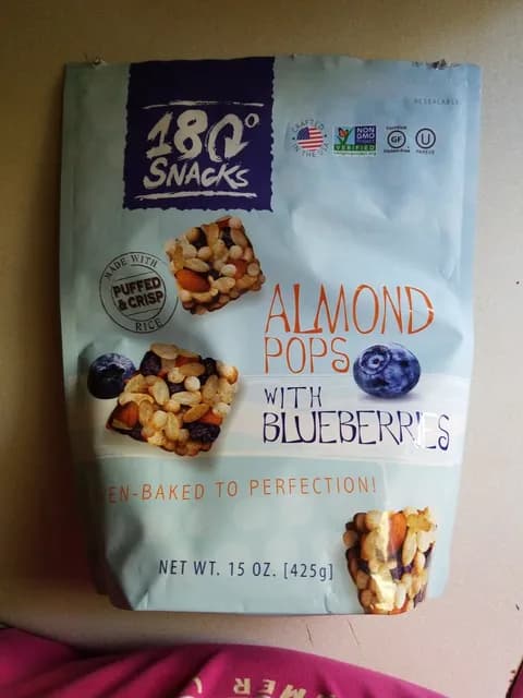 180° Snacks Almond Pops With Blueberries