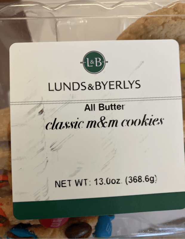 Lunds & Byerlys All Butter Classic M&M Cookies