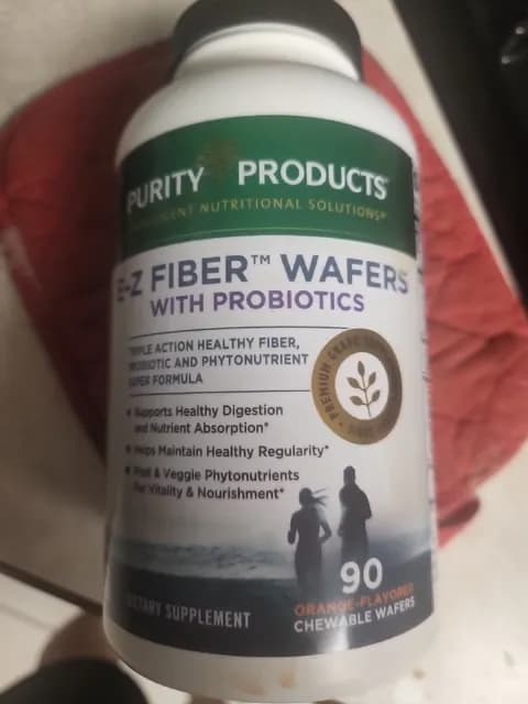 Purity Products E-Z Fiber Wafers With Probiotics Orange-Flavored Chewable Wafers