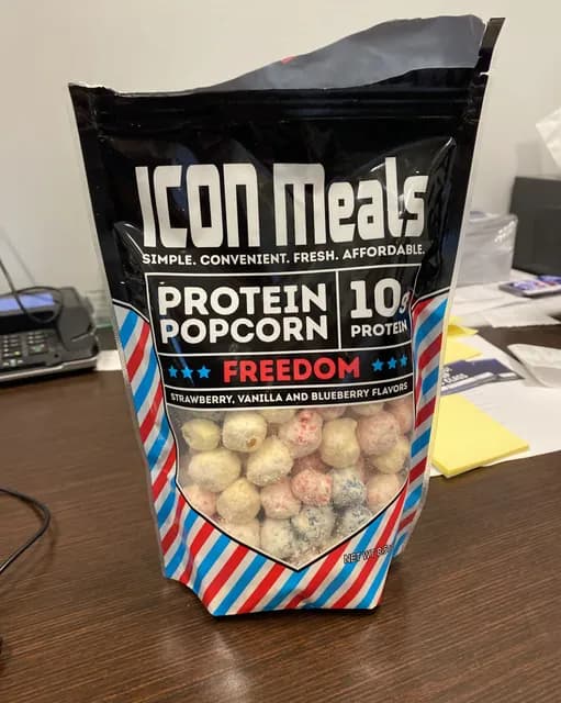 Icon Meals Freedom Protein Popcorn Strawberry, Vanilla And Blueberry Flavors