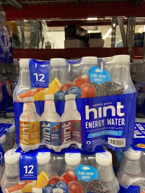 Hint Energy Water. Fruit Infused Water With Of Caffeine, Variety