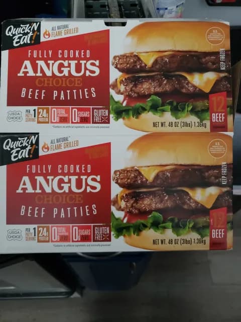 Quick'N Eat! Fully Cooked Angus Choice Beef Patties