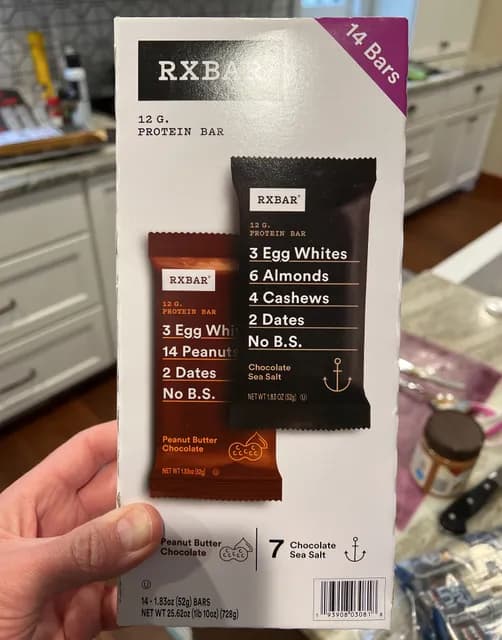 Rxbar Peanut Butter Chocolate And Chocolate Sea Salt Protein Bar
