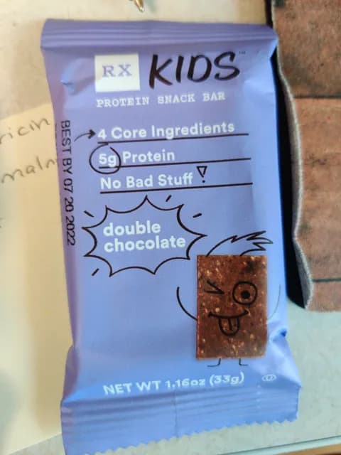 Rx Kids Double Chocolate Protein Snack Bar