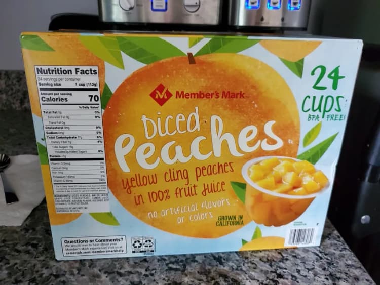 Member'S Mark Diced Peaches In 100% Fruit Juice