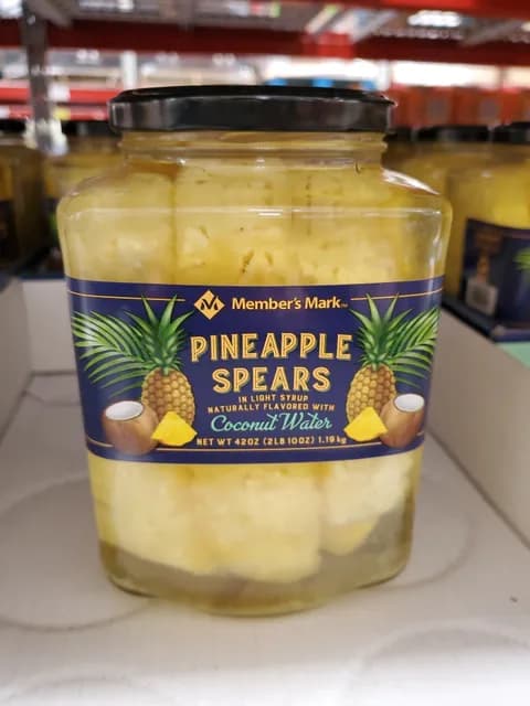 Member'S Mark Pineapple Spears In Light Syrup Flavored With Coconut Water