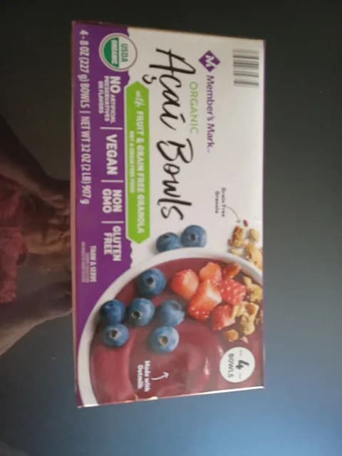 Member'S Mark Organic Acai Bowls With Fruit & Grain Free Granola