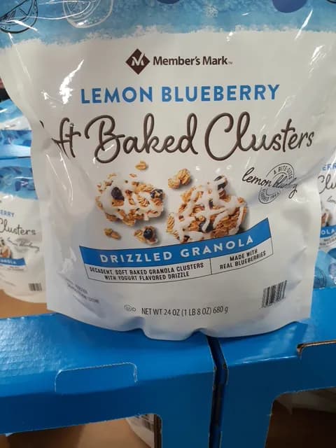Member's Mark Lemon Blueberry Soft Baked Clusters Drizzled Granola