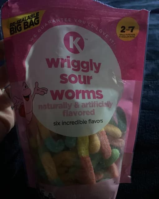 Circle K Wriggly Sour Worms In Six Incredible Flavors