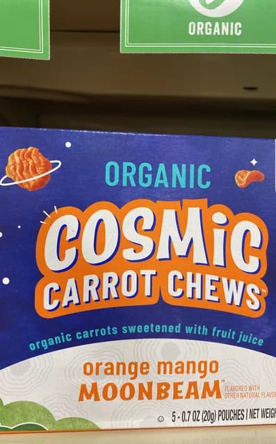 Eat The Change Organic Cosmic Carrot Chews Orange Mango Moonbeam