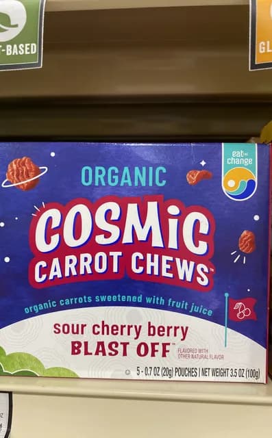Eat The Change Organic Cosmic Carrot Chews Sour Cherry Berry Blast Off