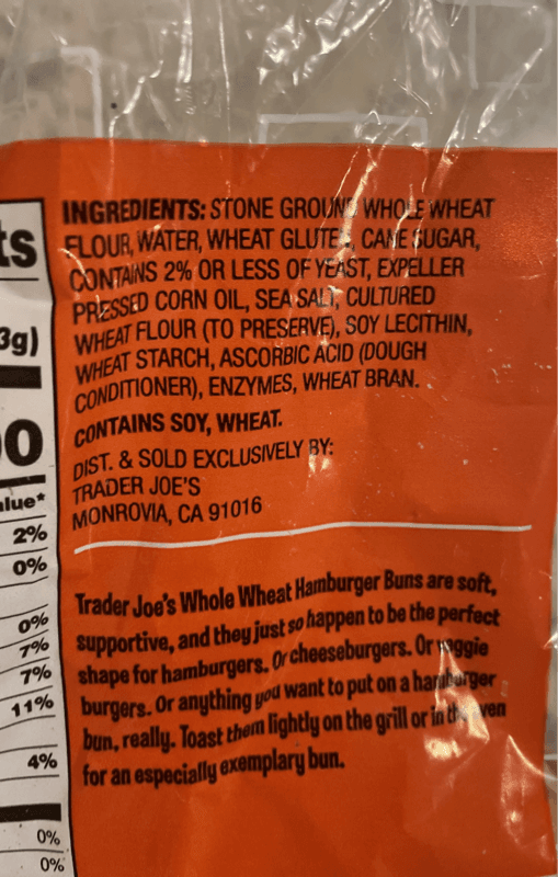 Trader Joe'S Whole Wheat Hamburger Buns