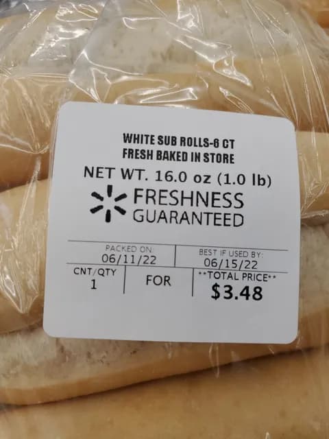 Freshness Guaranteed White Sub Rolls