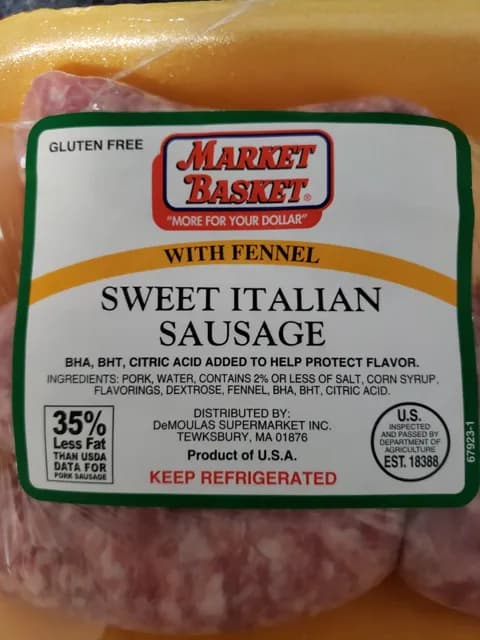 Market Basket Sweet Italian Sausage With Fennel