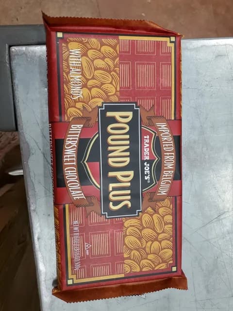 Trader Joe'S Pound Plus Bittersweet Chocolate With Almonds