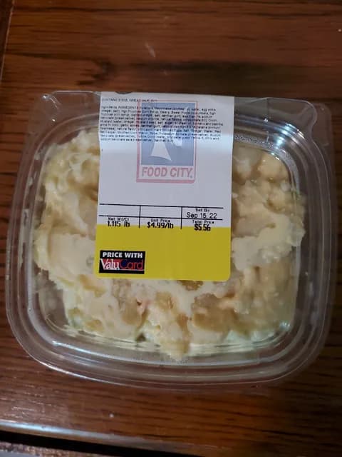 Food City Potato Salad Dish