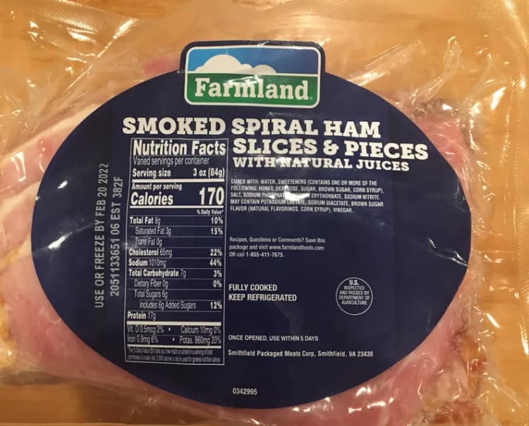 Farmland Smoked Spiral Ham Slices & Pieces With Natural Juices