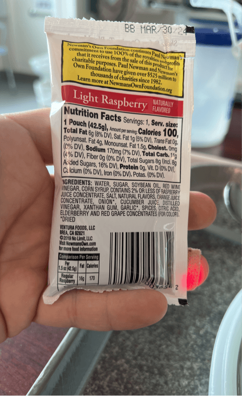 Newman'S Own 100% Profits To Charity Light Raspberry Dressing