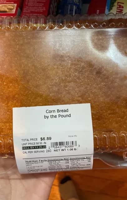 Wegmans Corn Bread By The Pound