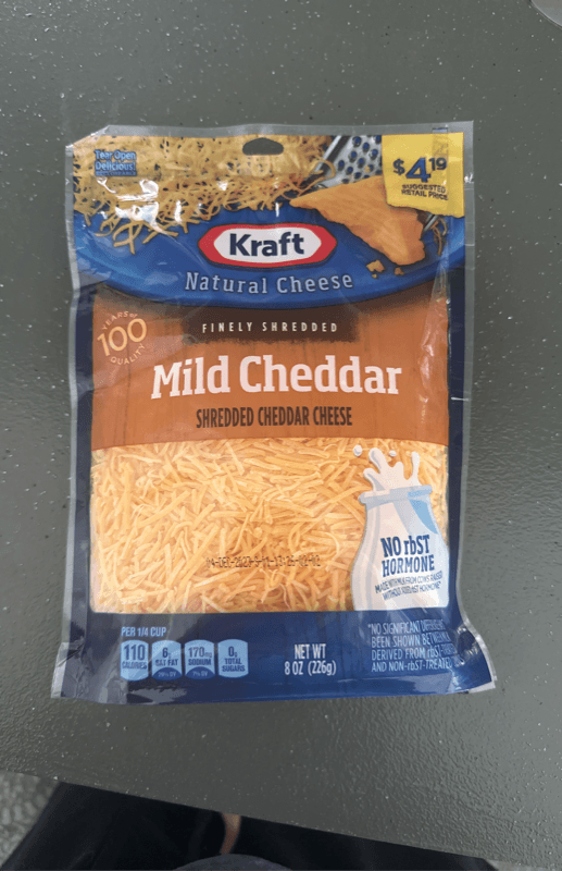Kraft Mild Cheddar Shredded Cheddar Cheese