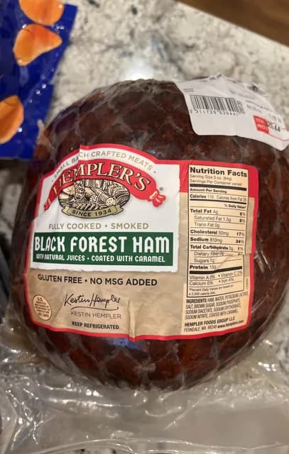 Hempler'S Fully Cooked Smoked Black Forest Ham Coated With Caramel