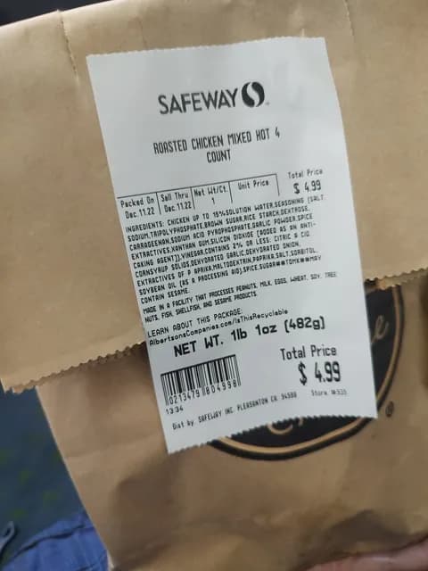 Safeway Deli Roasted Chicken Mixed Hot