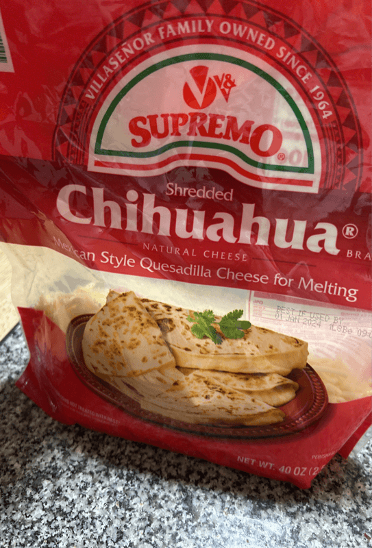 V&V Supremo Chihuahua Brand Shredded Quesadilla Cheese