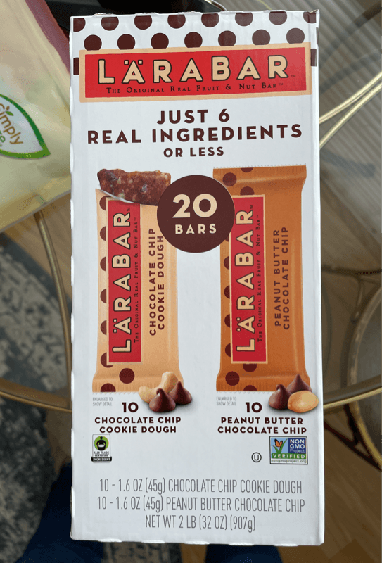 Larabar Chocolate Chip Cookie Dough And Peanut Butter Chocolate Chip Bars Variety