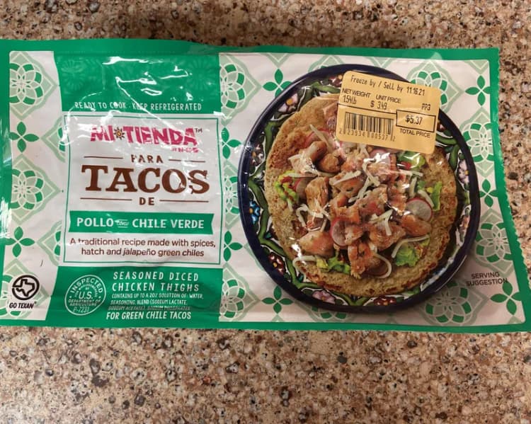 H-E-B Mi Tienda Para Tacos De Pollo Con Chile Verde Seasoned Diced Chicken Thighs