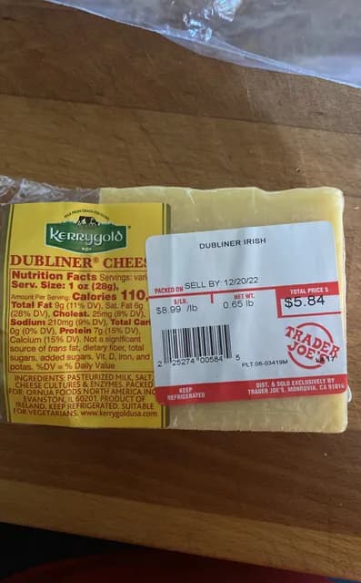Trader Joe'S Kerrygold Dubliner Cheese