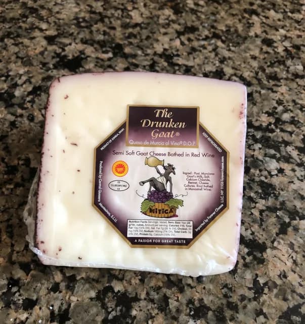 The Drunken Goat Semi Soft Goat Cheese Bathed In Red Wine
