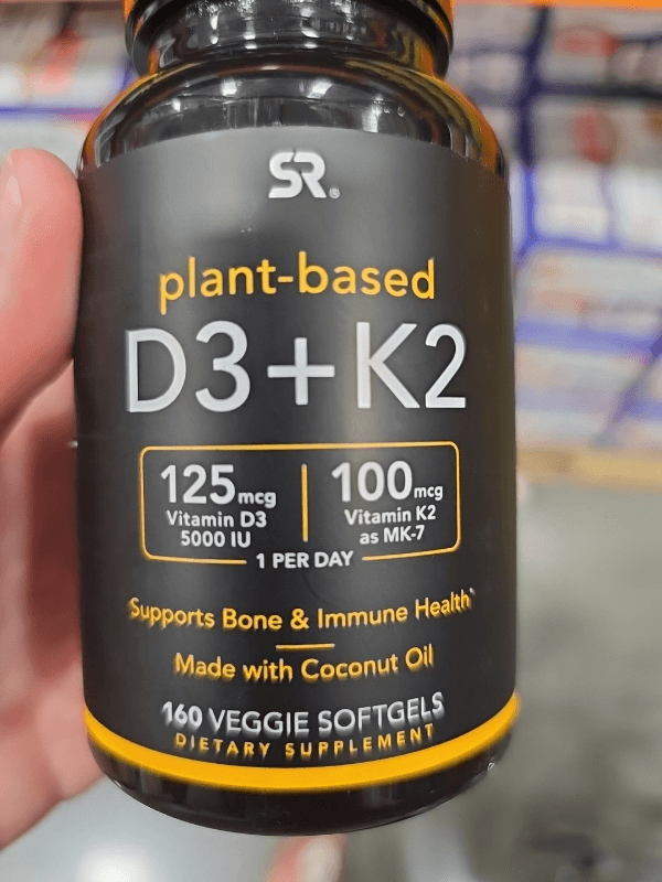 Sr Plant-Based D3 + K2 160 Veggie Softgels Dietary Supplement