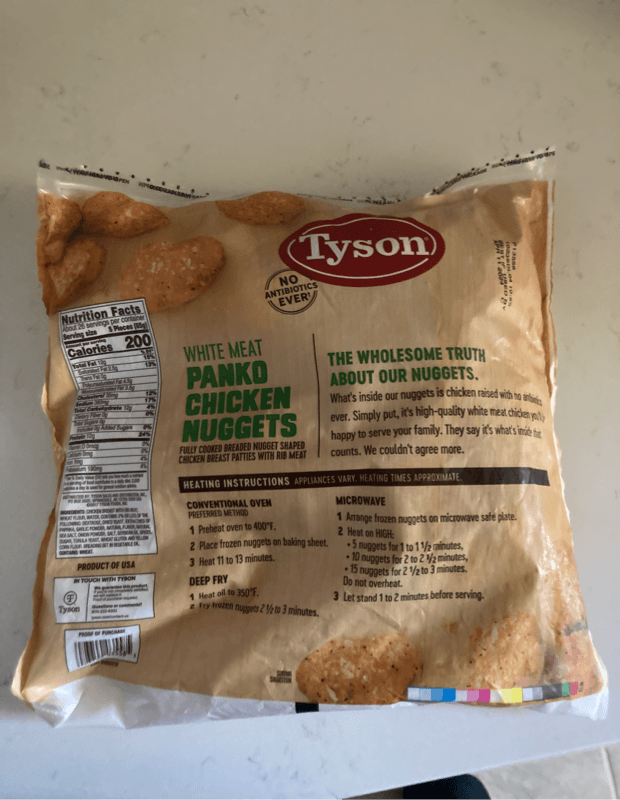Tyson White Meat Panko Chicken Nuggets