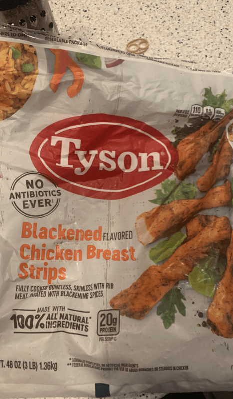 Tyson Blackened Flavored Chicken Breast Strips