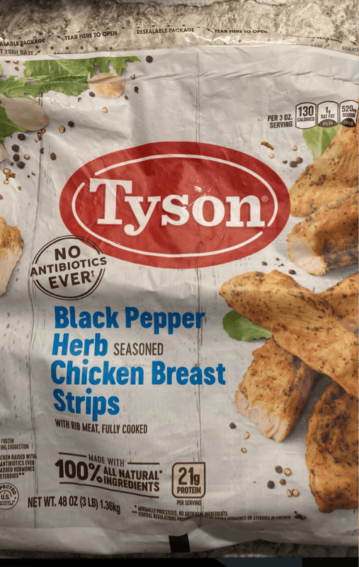 Tyson Black Pepper Herb Seasoned Chicken Breast Strips