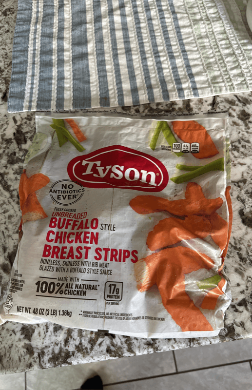 Tyson Fully Cooked Unbreaded Buffalo Style Chicken Breast Strips