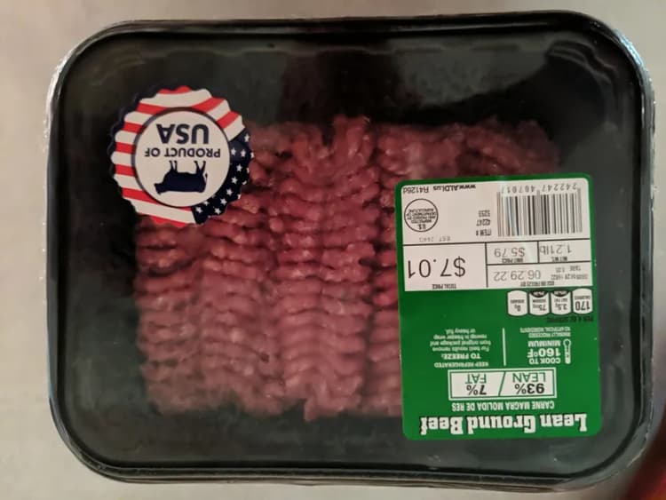 Aldi 93% Lean 7% Fat Lean Ground Beef