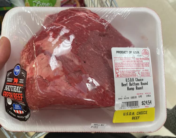 Kroger Natural Fresh Beef U.S.D.A Choice Beef Bottom Round Rump Roast