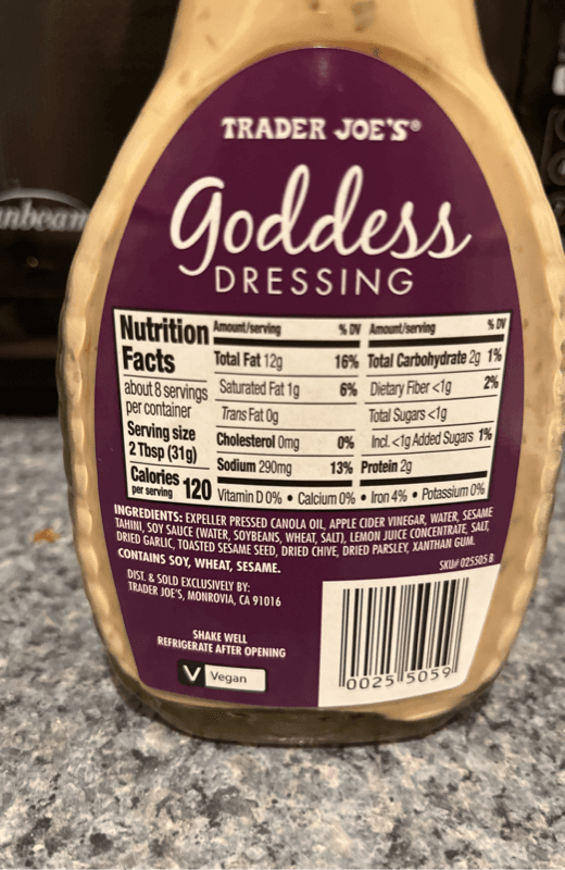 Trader Joe'S Goddess Dressing Oz
