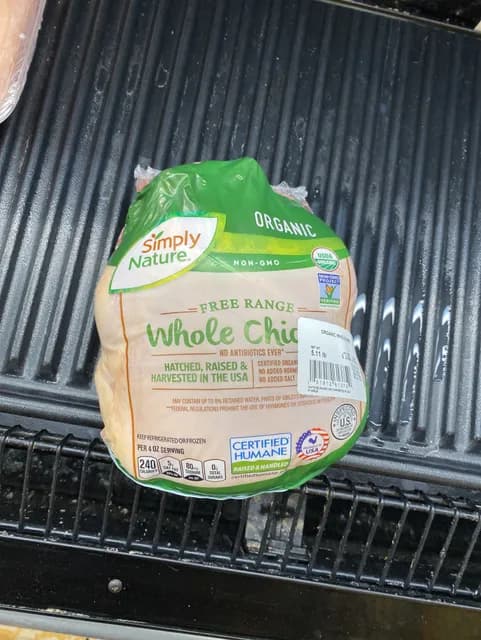 Simply Nature Organic Free Range Whole Chicken